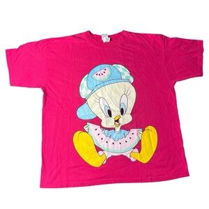 Vintage 90s 1997 Looney Tunes Tweety Bird Women’s Watermelon Shirt